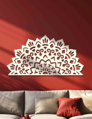 VINOXO Metal Half Mandala Wall Hanging Art Decor - Floral