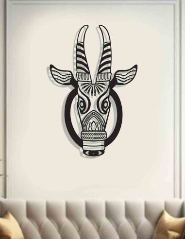VINOXO cow head metal wall mask design for cafe lounge reception statement wall