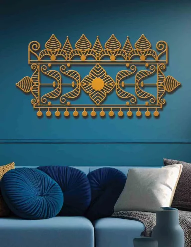 VINOXO Metal Kolam Wall Hanging Art Decor - Directions