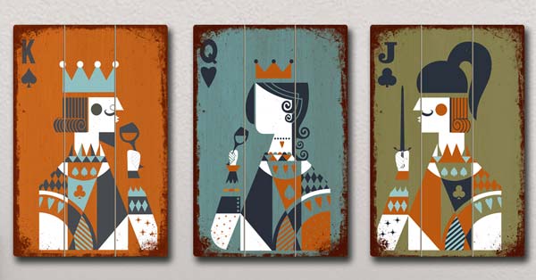 Modern King Queen Wall Art Set